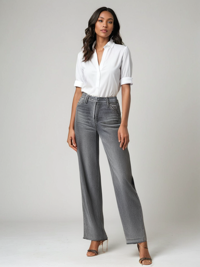 Tilda Stockholm | Handväska Grå Utställd Jeans